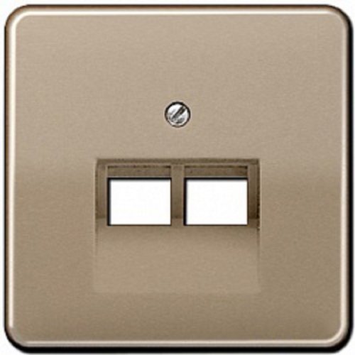 Лицевая панель Jung CD500 для 2-м. розетки RJ11/RJ45 светлая бронза картинка